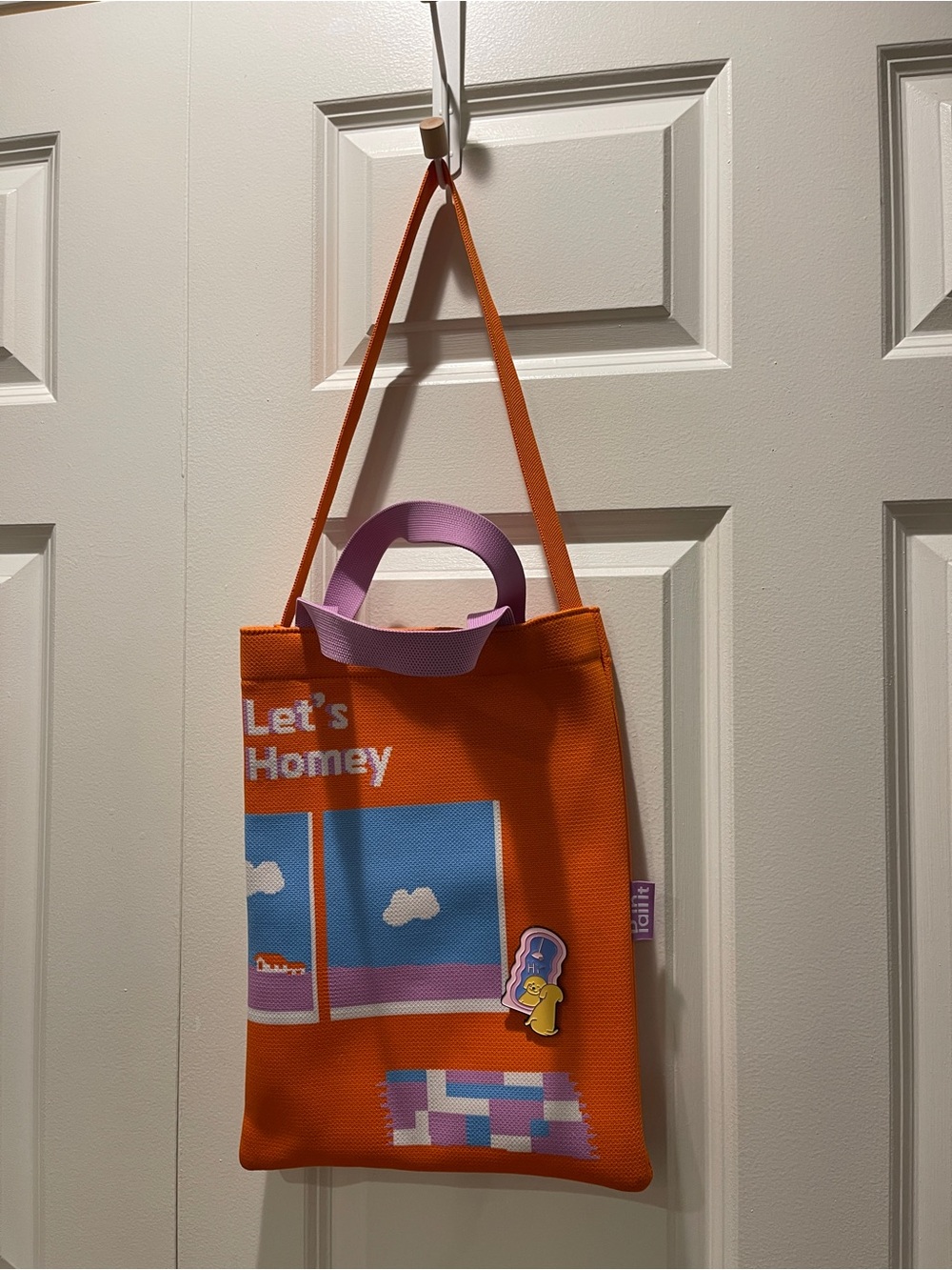Let's Homey Orange Canvas Tote Bag by